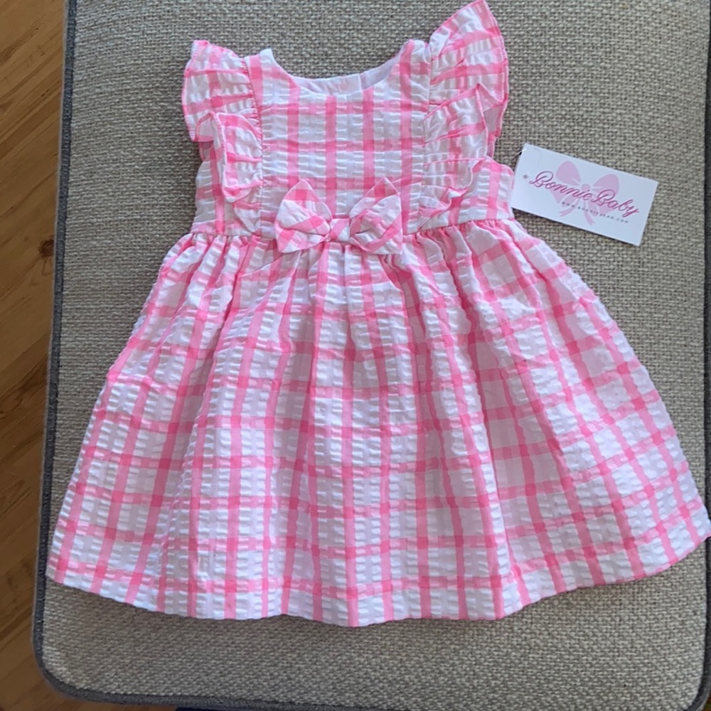 3/$20 Bonnie Baby dress NWT size 12 mos pink and white checked